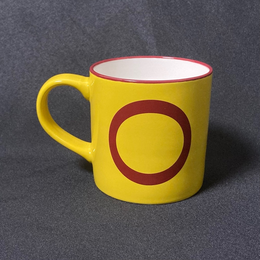 Target Opalhouse Dandelion Yellow Red Monogram O Initial 16 oz Stoneware Mug